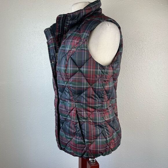 Eddie Bauer Plaid Goose Down Vest Size M EUC - Picture 4 of 7